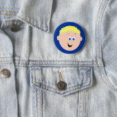 Kapskids Faces Boy Blonde Hair Button Badge (In situ)