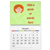 Kapskids-gezichten passen uw eigen graphics aan kalender (Jan 2027)