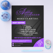 Kapster en visagist Monogram Promotie Flyer (Enkel)