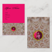 KAPSTER monogram, rood roze robijn, zwart Visitekaartje (Voorkant / Achterkant)