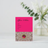 KAPSTER monogram, rood roze robijn, zwart Visitekaartje (Staand voorkant)