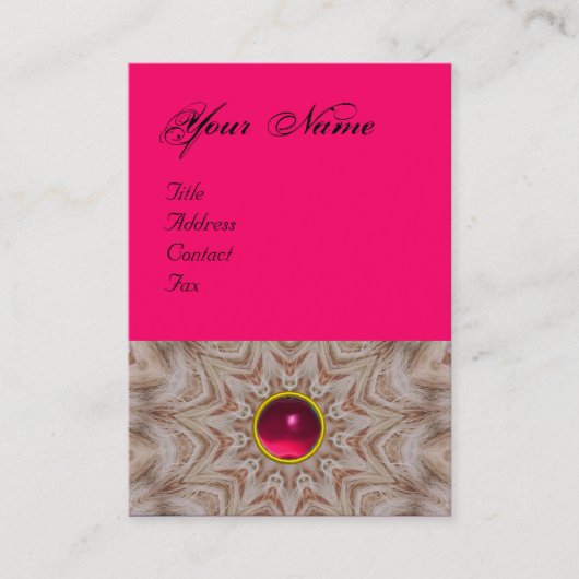 KAPSTER monogram, rood roze robijn, zwart Visitekaartje (Voorkant)