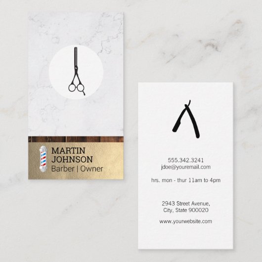 kapstok | kapper-schaar visitekaartje (Voorkant / Achterkant)