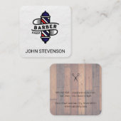 kapstok | kapperszaak | Hout Vierkante Visitekaartje (Voorkant / Achterkant)