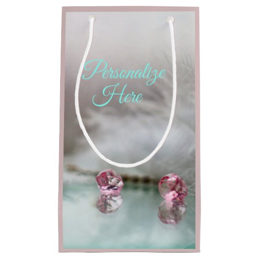 kaptafel blauwgroen roze grijs klein cadeauzakje (Voorkant)