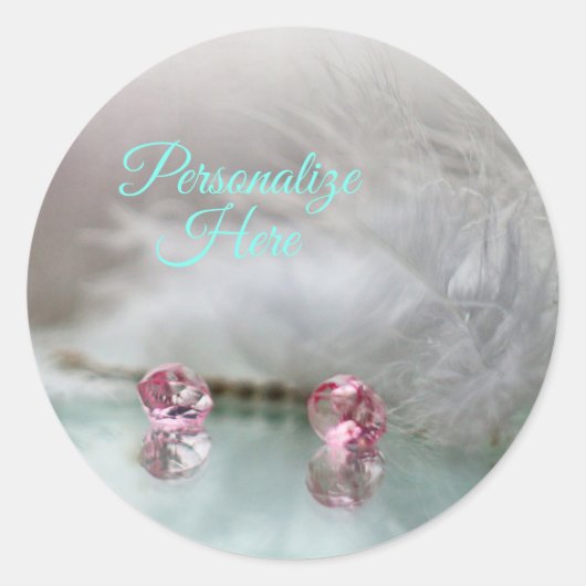  kaptafel blauwgroen roze grijs ronde sticker (Voorkant)