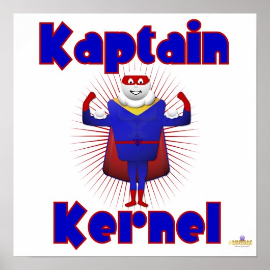 Kaptain Kernel Popcorn Superheld Poster (Voorkant)