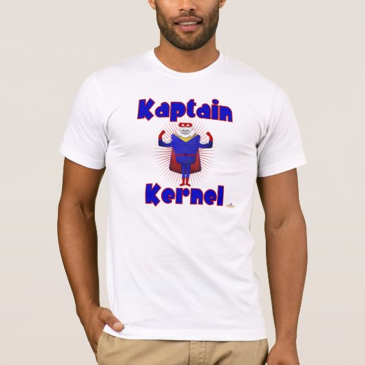 Kaptain Kernel Popcorn Superheld T-shirt (Voorkant)