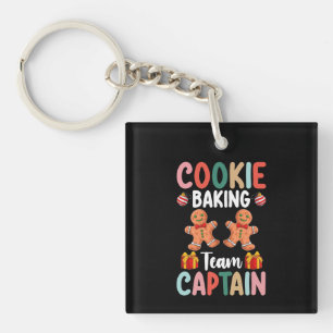 Kaptitein van het cookie bakteam familie kerst sleutelhanger