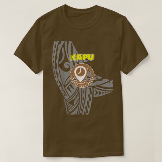 Kapu Coffee Badge Pin Drop T-shirt (Design voorkant)