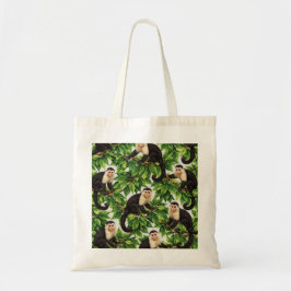 Kapucijnapen in Tropisch Blad Jungle Patroon Tote Bag