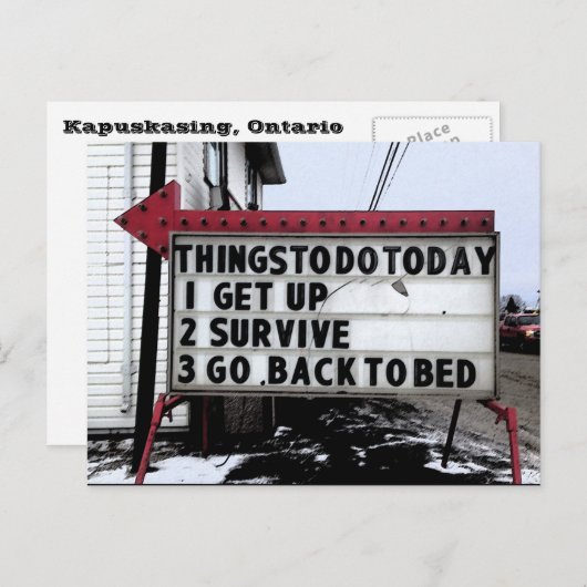 Kapuskasing, Ontario Canada Briefkaart Northern (Voorkant / Achterkant)