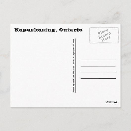 Kapuskasing, Ontario Canada Briefkaart Northern (Achterkant)