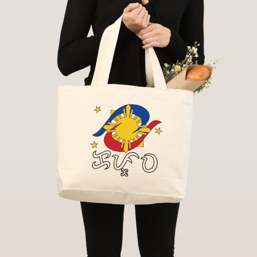Kapwa (Baybayin script) Grote Tote Bag (Voorkant (product))