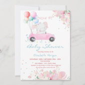 Kar-ballonnen - Florence drive by Baby shower Kaart (Voorkant)