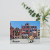 Kar met dozen in het Briefkaart van Venetië (Staand voorkant)