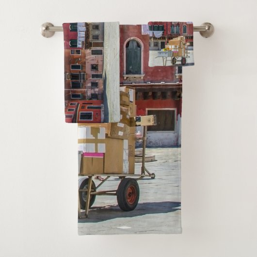 Kar met dozen in Venetië Bad Handdoek (Insitu)