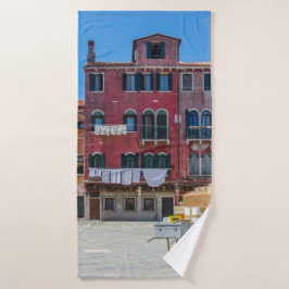Kar met dozen in Venetië Badhanddoek