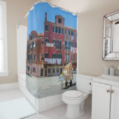 Kar met dozen in Venetië Douchegordijn (In situ)