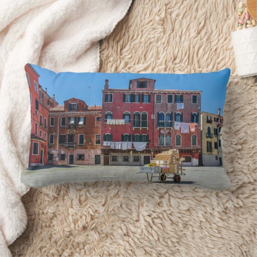 Kar met dozen in Venetië Kussen (Deken)