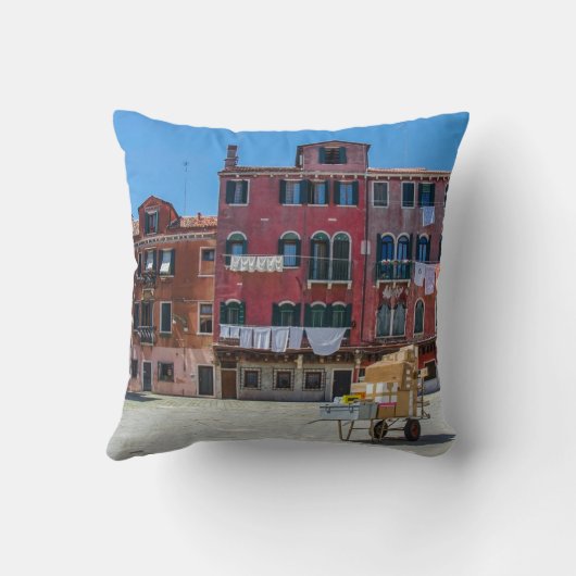 Kar met dozen in Venetië Kussen (Achterkant)