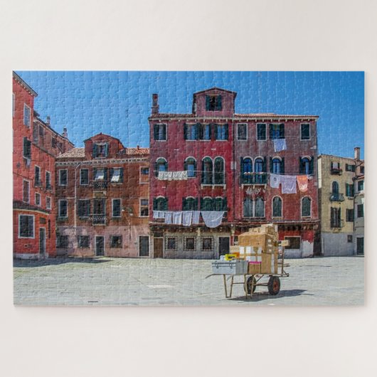 Kar met dozen in Venetië Legpuzzel (Horizontaal)