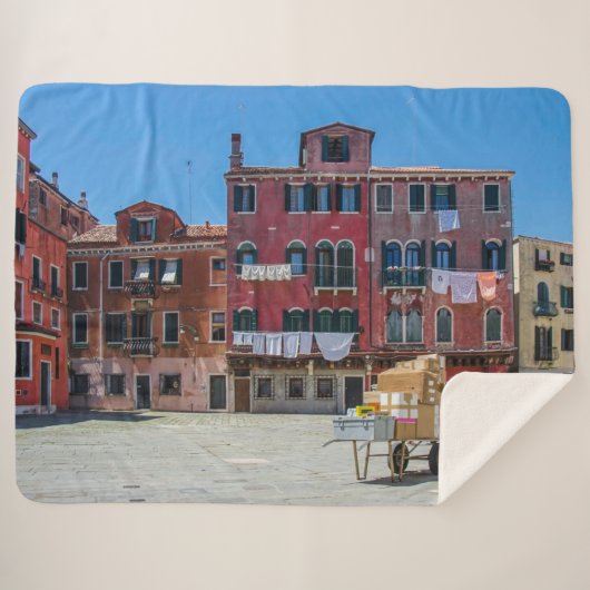 Kar met dozen in Venetië Sherpa Deken (Voorkant (horizontaal))