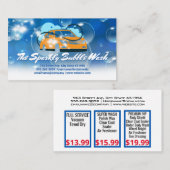 Kar was zeepbellen en waterslang visitekaartje (Voorkant / Achterkant)