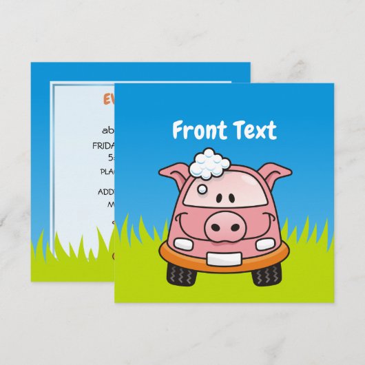 Kar Wash Pig Kaart (Voorkant / Achterkant)