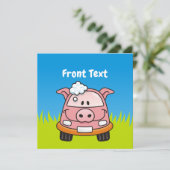 Kar Wash Pig Kaart (Staand voorkant)