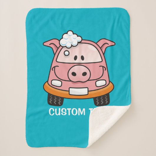 Kar Wash Pig Sherpa Deken (Voorkant)
