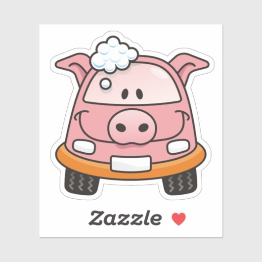 Kar Wash Pig Sticker (Vel)