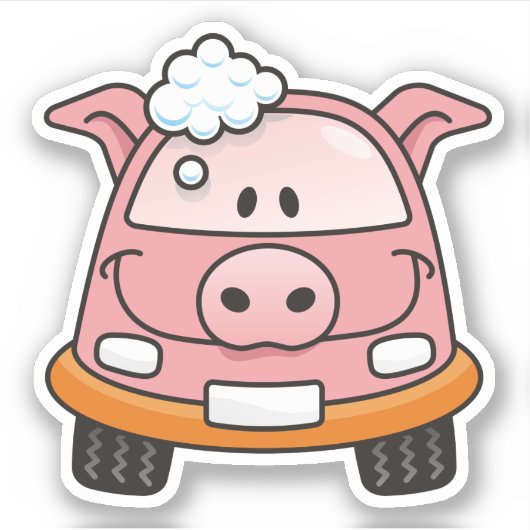 Kar Wash Pig Sticker (Voorkant)