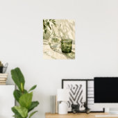 Karaaf en groene glaskunstprint poster (Thuiskantoor)