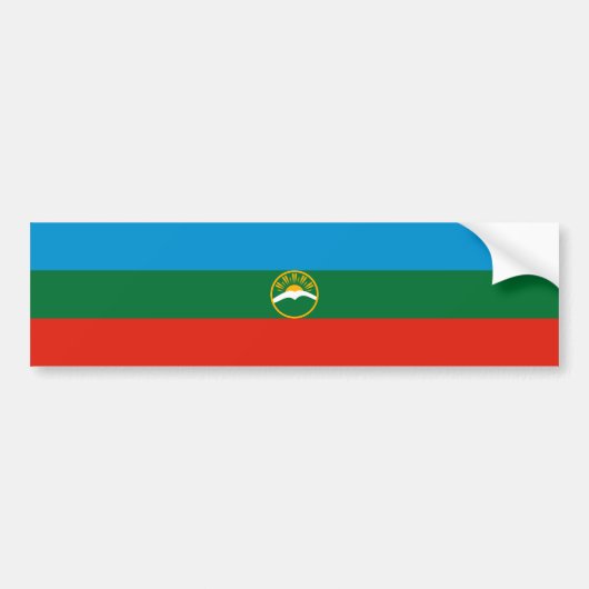 Karachay Cherkessia-vlag Bumpersticker (Voorkant)