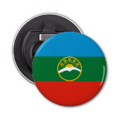 Karachay Cherkessia-vlag Button Flesopener (Voorkant)