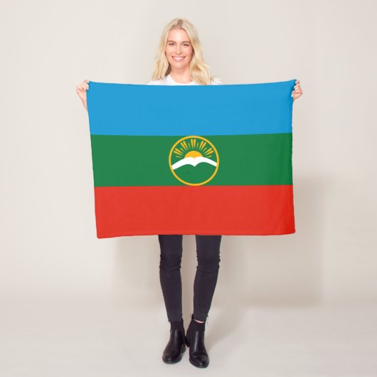 Karachay Cherkessia-vlag Fleece Deken (In situ)