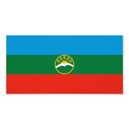 Karachay Cherkessia-vlag Foto Afdruk (Voorkant)