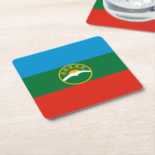Karachay Cherkessia-vlag Kartonnen Onderzetters (Schuin)