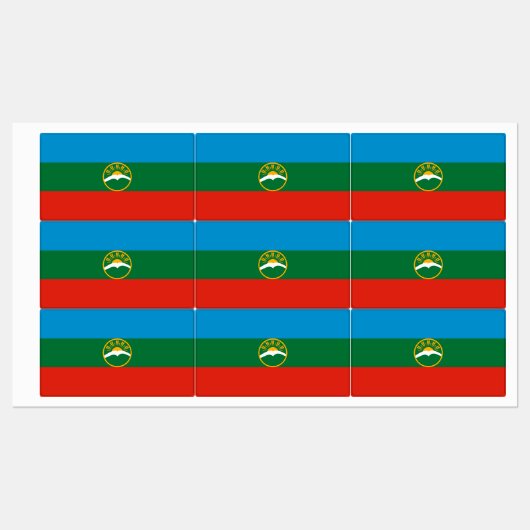 Karachay Cherkessia-vlag Labels (Vel)