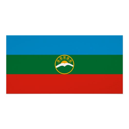 Karachay Cherkessia-vlag Perfect Poster (Voorkant)