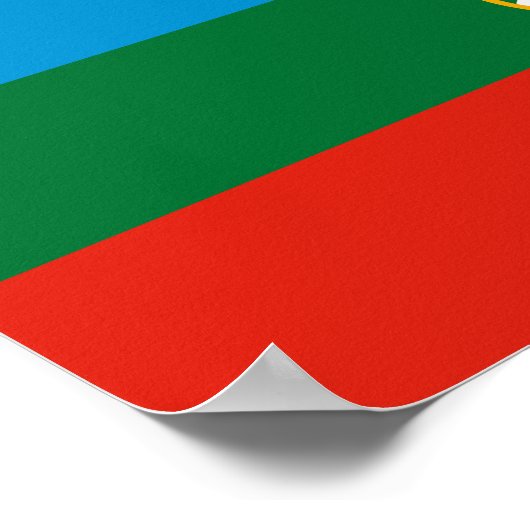 Karachay Cherkessia-vlag Poster (Hoek)