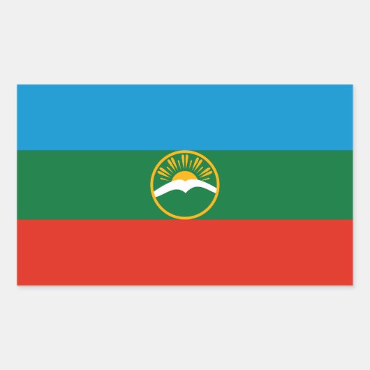 Karachay Cherkessia-vlag Rechthoekige Sticker (Voorkant)