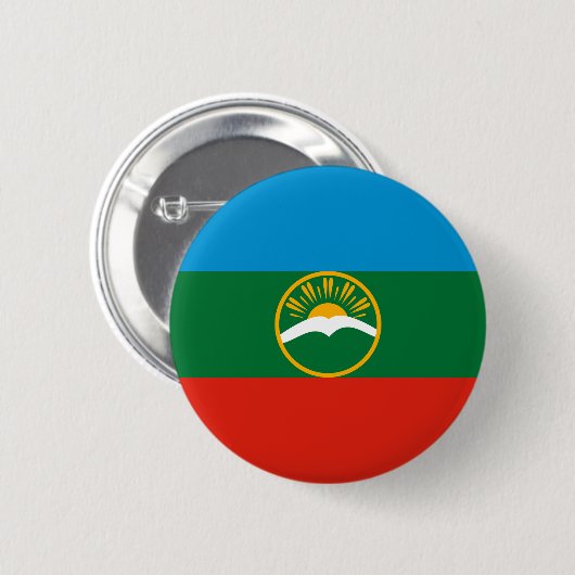 Karachay Cherkessia-vlag Ronde Button 5,7 Cm (Voorkant /achterkant)