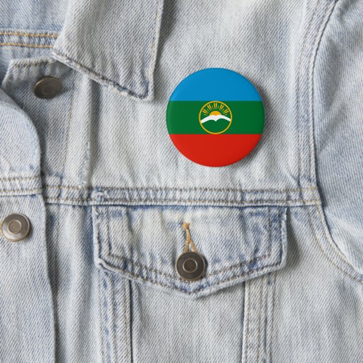 Karachay Cherkessia-vlag Ronde Button 5,7 Cm (In situ)