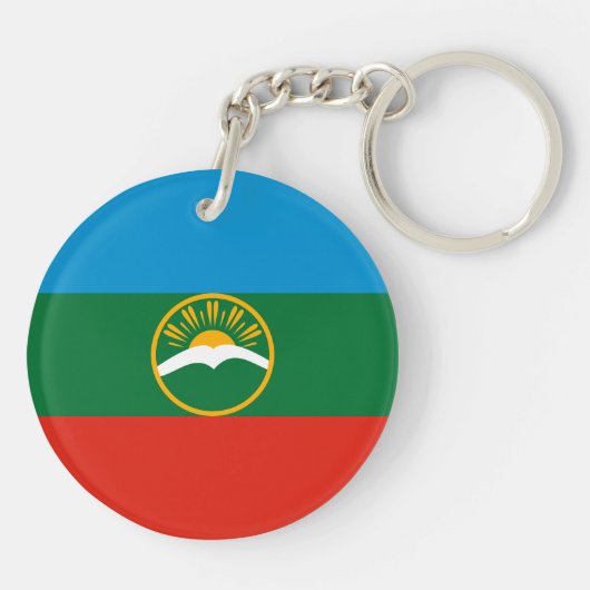Karachay Cherkessia-vlag Sleutelhanger (Achterkant)