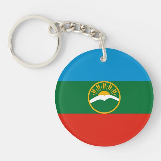 Karachay Cherkessia-vlag Sleutelhanger (Voorkant)