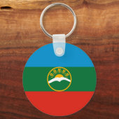 Karachay Cherkessia-vlag Sleutelhanger (Voorkant)