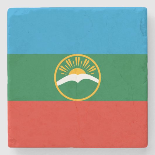 Karachay Cherkessia-vlag Stenen Onderzetter (Voorkant)