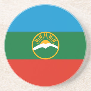 Karachay Cherkessia-vlag Zandsteen Onderzetter